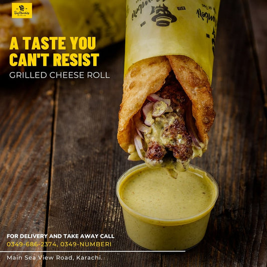 Hunzai Mutton Kabab Cheese Sauce Roll